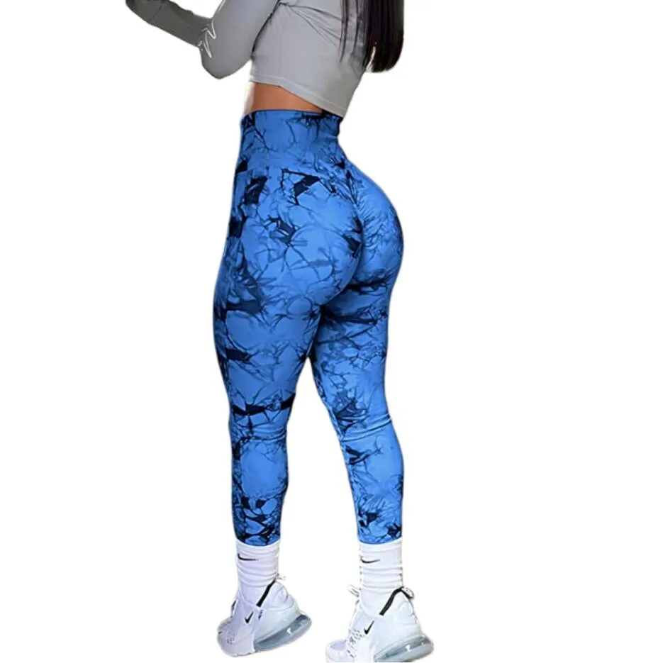 24 Colors Tie Dye Seamless High Waisted Workout Leggings for Women Scrunch Butt Lifting Yoga Gym Athletic Pants Clothing