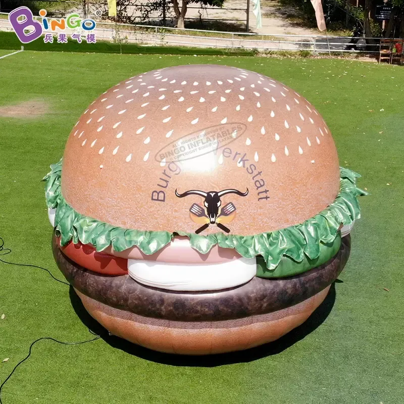 wholesale 3M de altura Publicidad gigante Modelos de hamburguesas inflables Blow Up Simulación Alimentos Globos Modelos para decoración al aire libre Juguetes Deportes