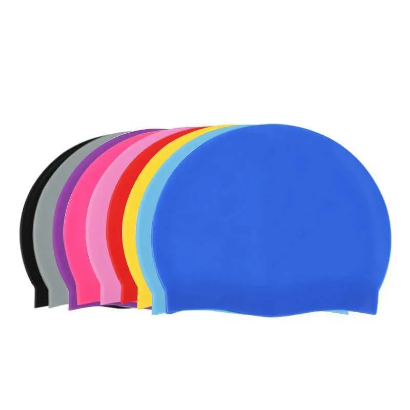 Toucas de natação confortáveis antiderrapantes de silicone touca de banho para manter o cabelo seco para nadar praia yq240119