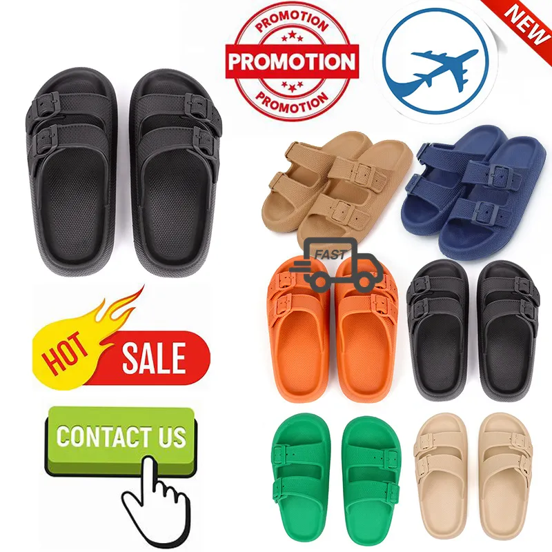 Free shipping Platform Slides Slippers New Pillow Slippers Sandals for Women Men Double Buckle EVA Thick-Soled Summer Beach