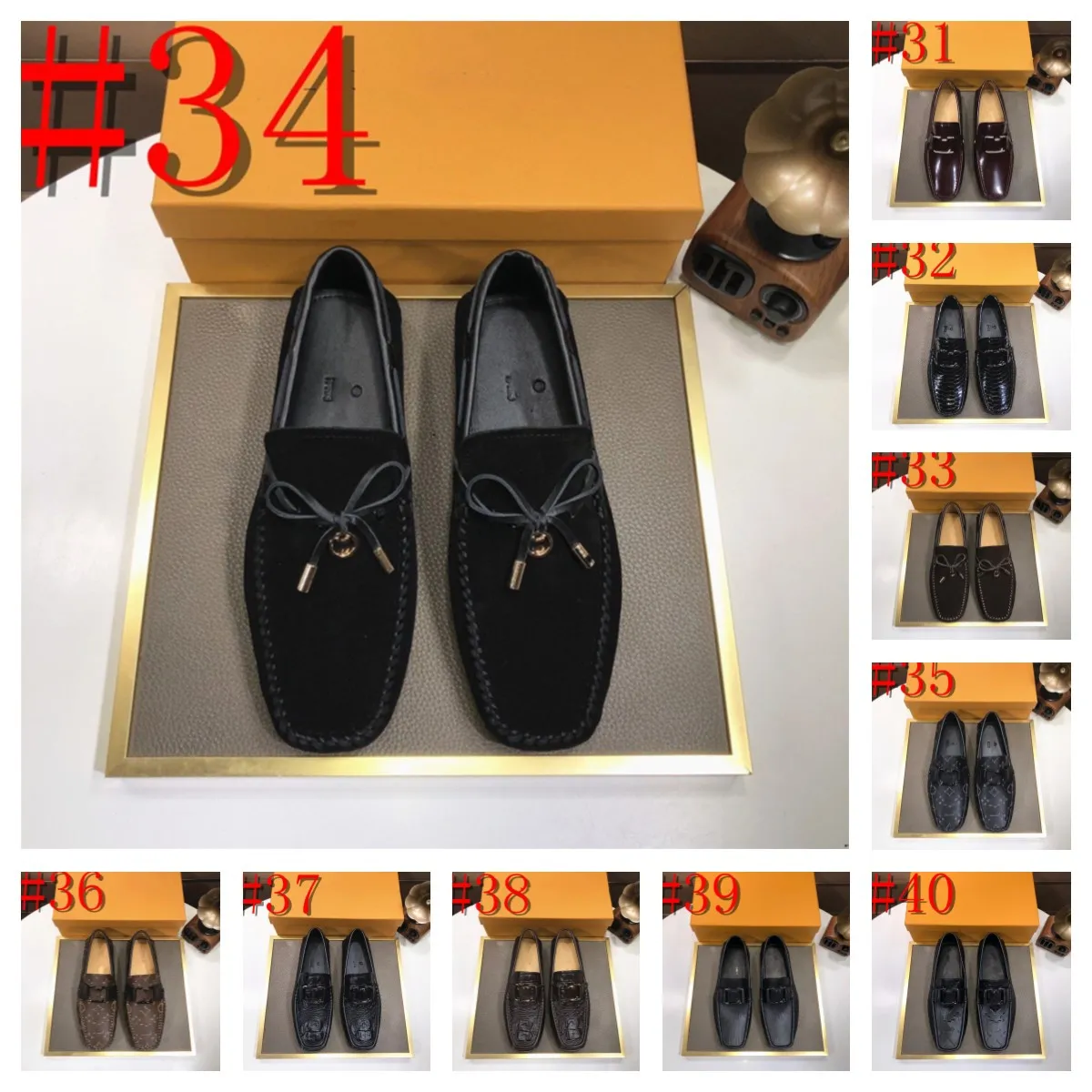 2024 Nouveaux hommes Chaussures en cuir décontractées Marque Mocassin Oxfords Chaussures de conduite Designer Hommes Mocassins Mocassins Chaussures habillées pour hommes Nouvelles chaussures à pompons italiens Taille 38-46