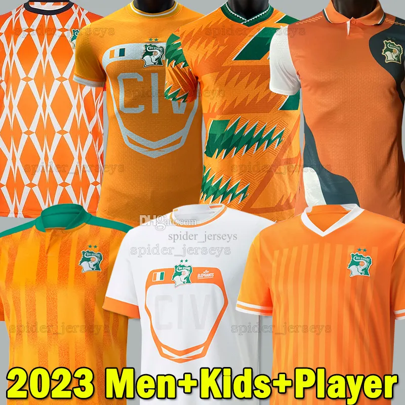 2023 Ivoorkleurige T-shirts voor heren Kustvoetbalshirts Nationaal voetbalteam Kessie Zaha 23 24 Cote d Ivoire Voetbalshirts Cornet Player-versie Herenuniformen Kindertenues