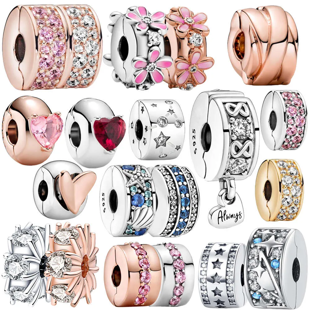 Sterling Beads Charm Shining Clips Bead Fit Original Sier Bracelets Charms Women DIY Jewelry