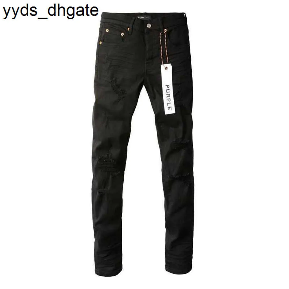 Jeans violets High Brand American Street Noir en détresse et uséOZLP URHI