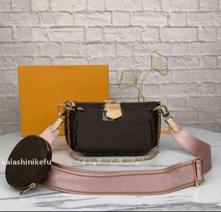 6A Designer Locked Three-piece Set Lady Famous Cross Body Shoulder Bags Light Hasp Flap Wallets Women Popular Shopping Handbags