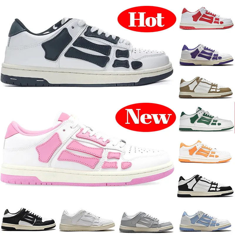 Skel sneakers dames Designer schoenen heren bone runner skelet sneaker skel Echt leer dames platformschoen Leather Bones applique heren Womens Casual trainers