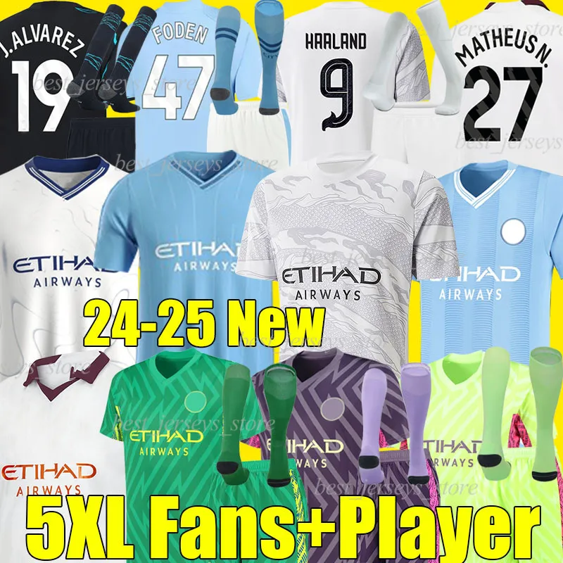 5xl Haaland J. Alvarez Soccer Jerseys 2023 Chinese New Yearバージョン23/24/25 DOKU KOVACIC DE BRUYNE MANS CITISE