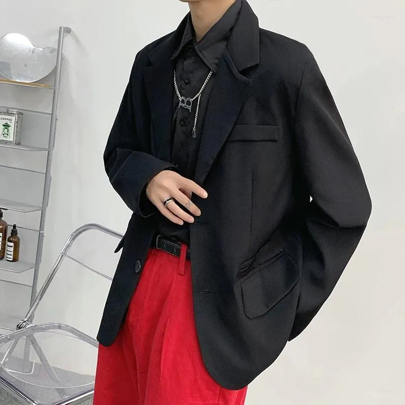 Abiti da uomo Stile coreano Classico Nero Abito ampio Maschile Kpop Oversize Bello Top Abbigliamento Ulzzang Cappotto di moda Giacche streetwear