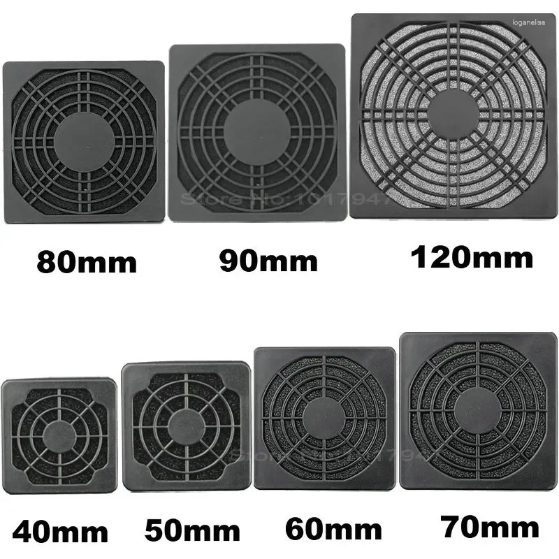 Raffreddamenti per computer 20 pezzi / lotto 40mm 50mm 60mm 70mm 80mm 90mm 120mm Custodia per PC Ventola Filtro antipolvere 3 in 1 Copertura in plastica a rete spugna antipolvere