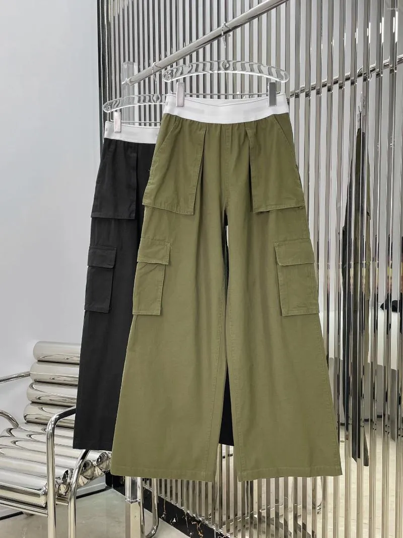 Women's Pants Waistband Loose Cargo Wearing Elongated Leg Straight Tube Micro-plate Type Is Very Good To Control