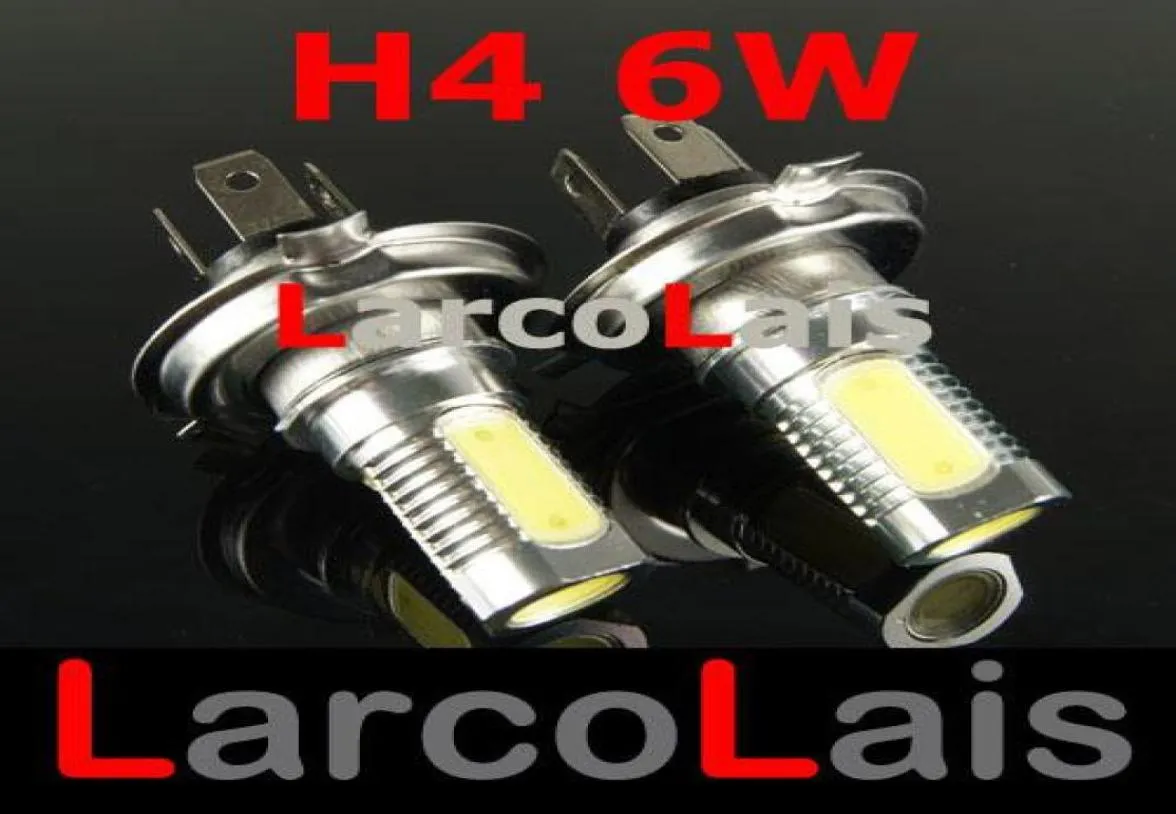 2PCS H4 6W Super Bright Car LED Front Headlights High Low Light Fog Bulb Lights Lamp 12V White4176843