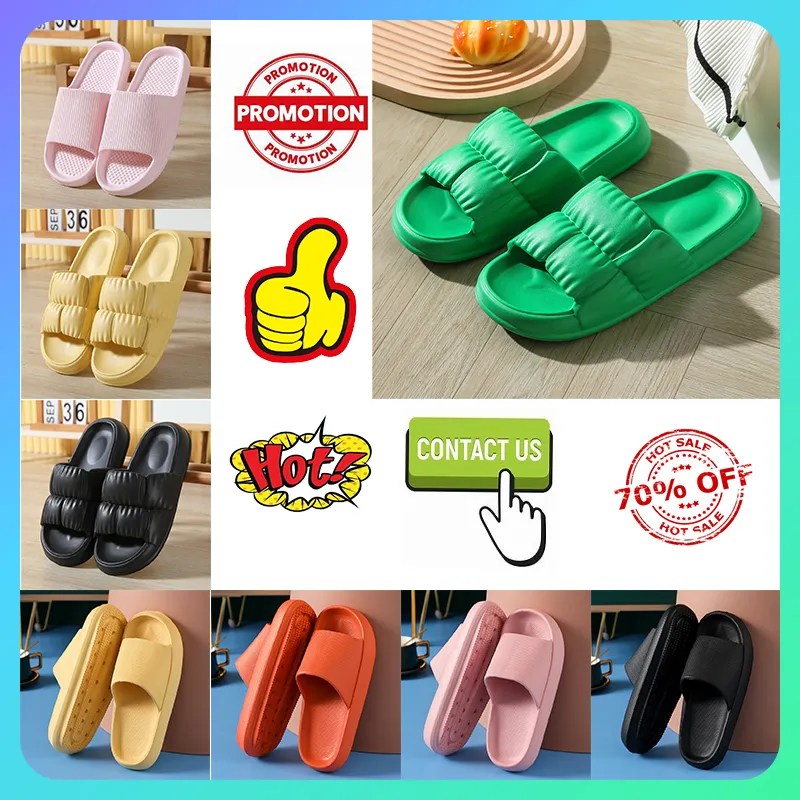 Soft Sole Pillow Women Double Buckle Thick Platform Cloud Slides Sandals anti slip wear-resistant Woman Slip Flip Flops luxury sandals Flat Slipper