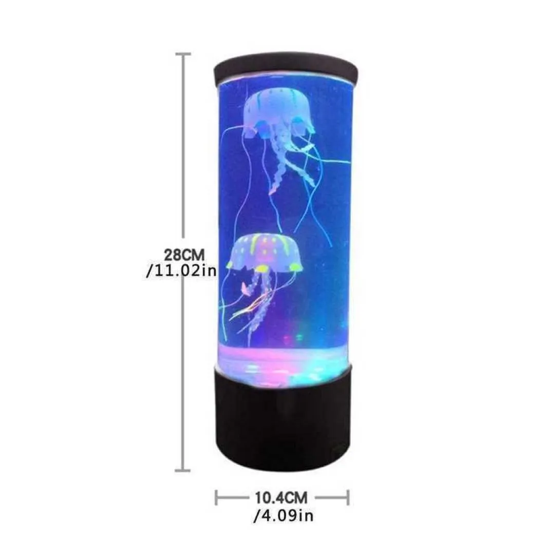 Lampada media per meduse LED che cambia colore decorazione della casa luce notturna Lampada a led in stile acquario per meduse 2010282472021