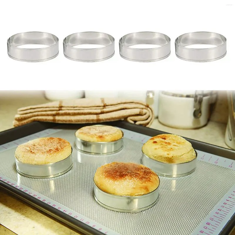 Baking Moulds Stainless Steel Cake Ring Round Tower Tart Crust Bread Bakeware Dishes With Lids