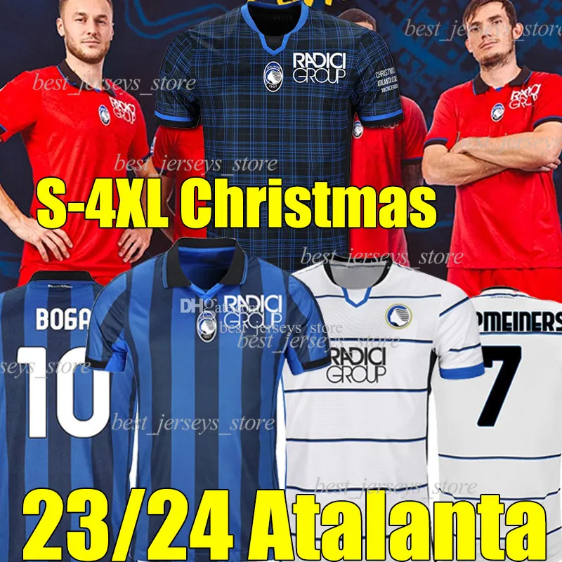 Xxxl 4xl 23/24 Atalanta B.C. Zestaw świąteczny koszulki piłkarskie świąteczne Duvan Ilicic L.Muriel Gosens 2023 ATA BC Mirancihuk Malinovskyi Football Shirt Maglia Men Kits Sock