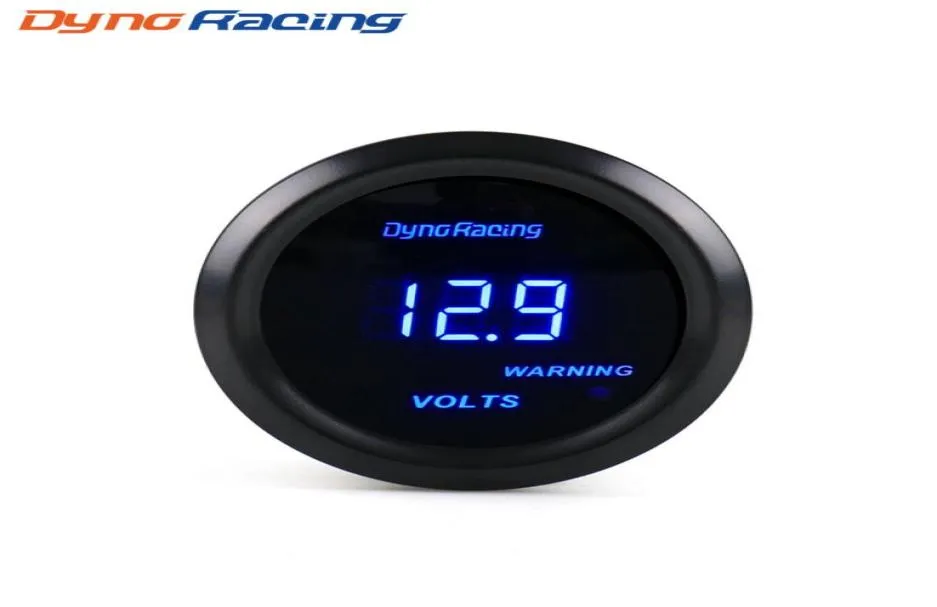 Dynoracing voltmètre 2quot 52mm numérique led 818 Volts jauge noir visage bleu Led compteur de voiture pièces automobiles BX1014653609805