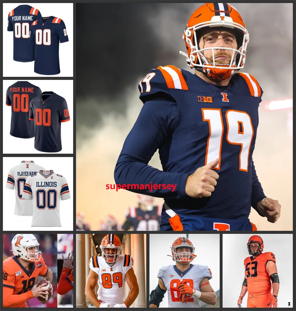 2023 Najnowszy styl Illinois Fighting Illini Football Jersey Jartavius ​​Martin 30 Sydney Brown 31 Devon Witherspoon Illinois koszulki