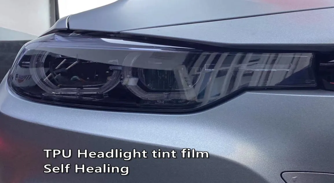 Light Black TPU Self Healing Smoke Headlight Tint Film Headlamp Film Storlek 03x10M Roll 6232111