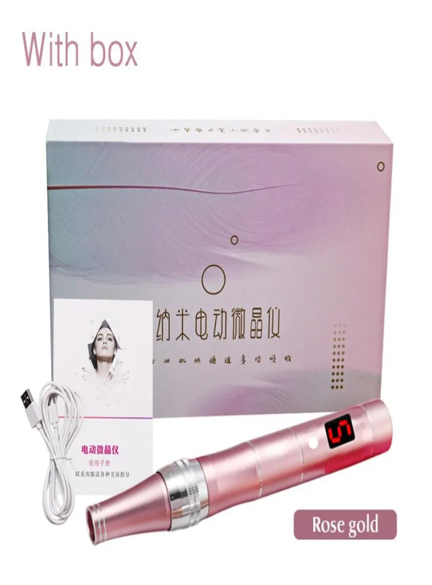 Drimp Derma Pen Auto Micro-naaldsysteem Verstelbare naaldlengte 025 mm 30 mm Elektrische DermaPen Stempel Auto Microneedle-systeem9892123