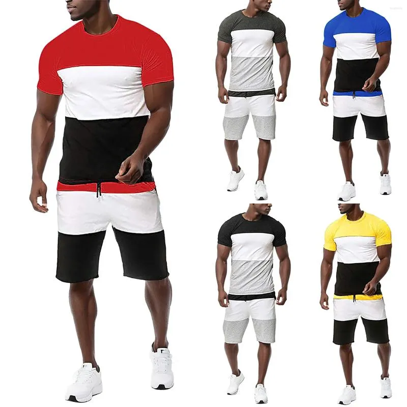 Heren trainingspakken sets zomer stuk kort casual 2 heren outfit set dunne mouw sport vrije tijd herenpakken Koreaanse luxe werkkleding