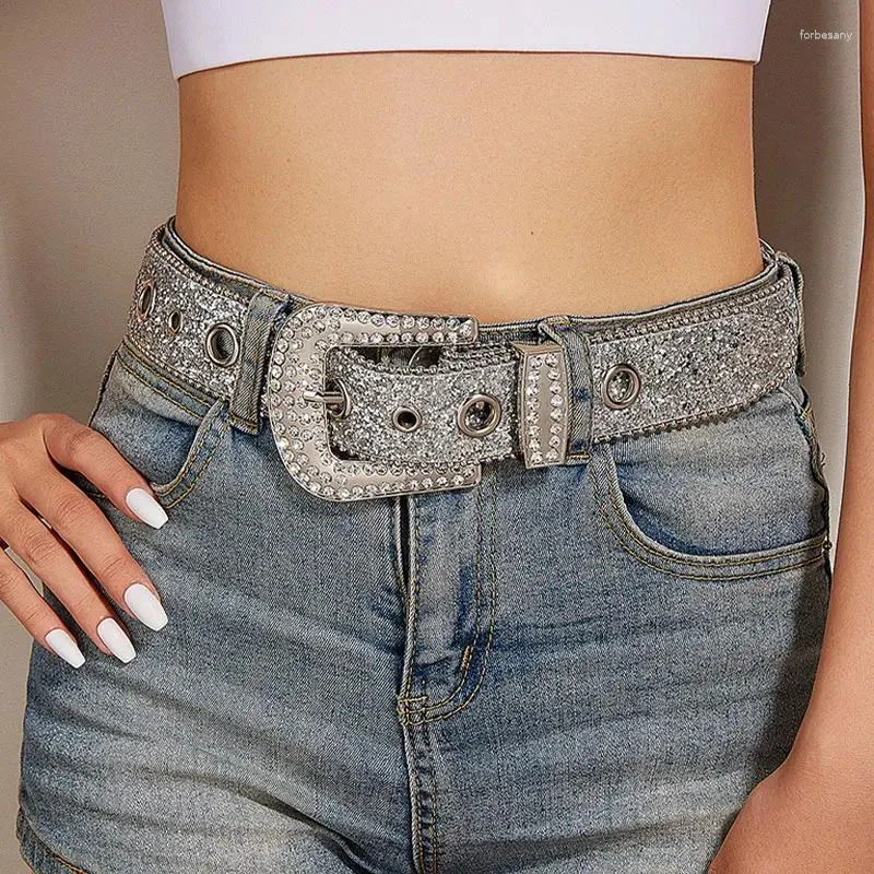 Ceintures Goth strass PU cuir Y2K cristal mode Western Jeans Bling filles hommes accessoires de luxe vêtements de créateur femmes