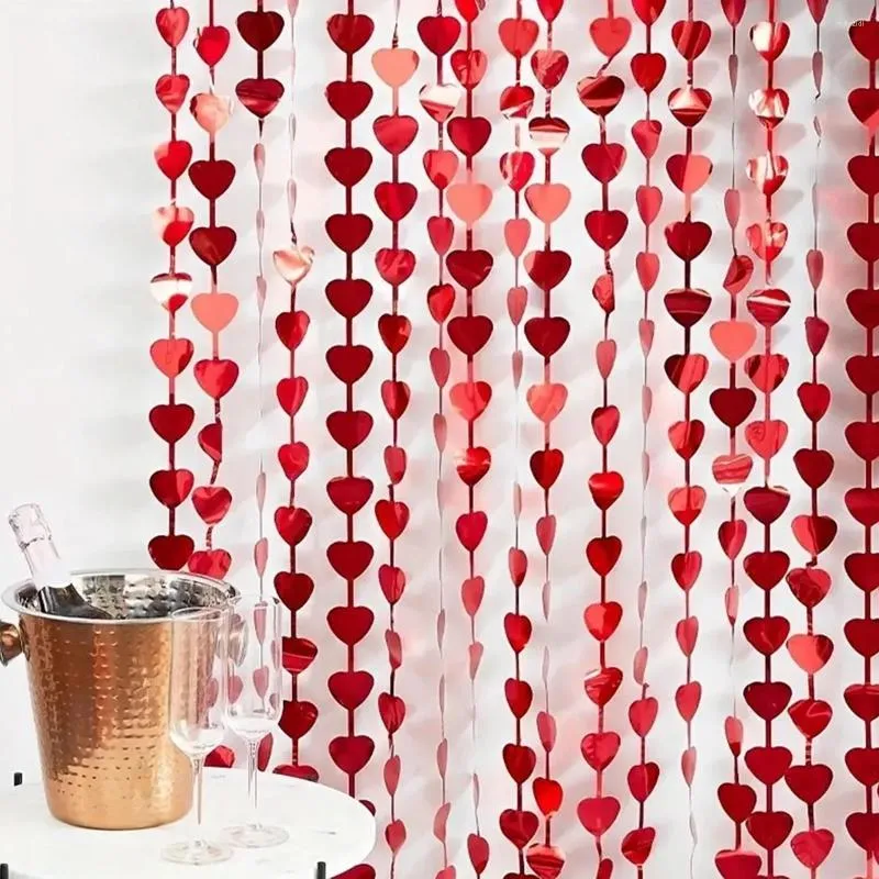 Party Decoration Favors Wedding Supplies Heart Valentine's Day Rain Curtain Birthday Wall Drapes Po Zone Backdrop