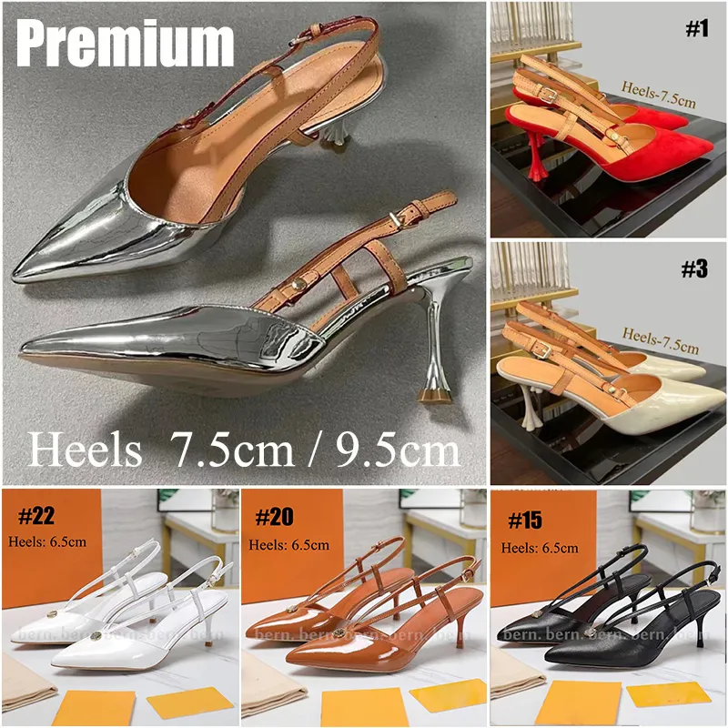 Premium leer/suède mode damessandalen met hoge hakken met hakken van 7,5 cm/9,5 cm