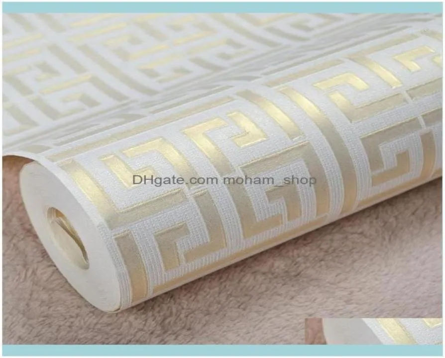 Fonds d'écran Contemporain Moderne Papier Peint Géométrique Neutre Clé Grecque Design Pvc Papier Peint Pour Chambre 05 X 101863085