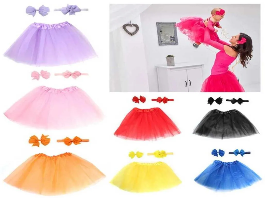 Baby Peuter Mesh Rok Haarstrik Haarspeld Haarband Hoofdband 3 Delige Set Pluizige Tutu Rokken Kinderen Meisje Prinses Dr4354692