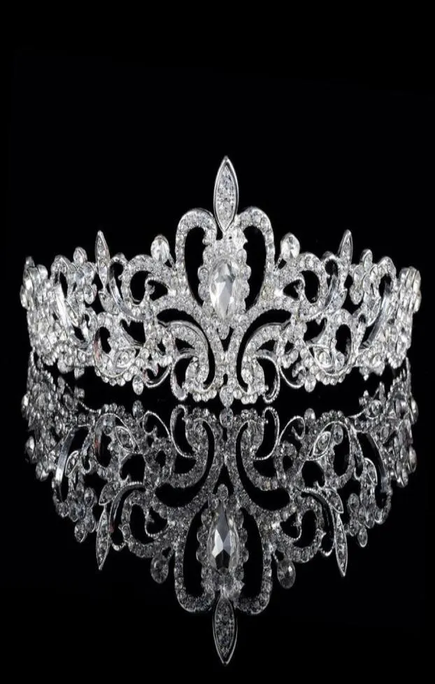 Nouveau pas cher Sparkle perles cristaux couronnes de mariage mariée cristal diadème couronne bandeaux cheveux accessoires fête mariage mariée diadème9371552