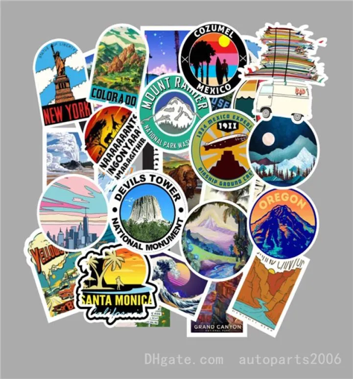 100Pcs Ourdoor Nature Adventure Stickers Pack Scenery Sticker Car Bike Luggage Sticker Laptop Skateboard Motor Water Bottle Vinyl 4417978