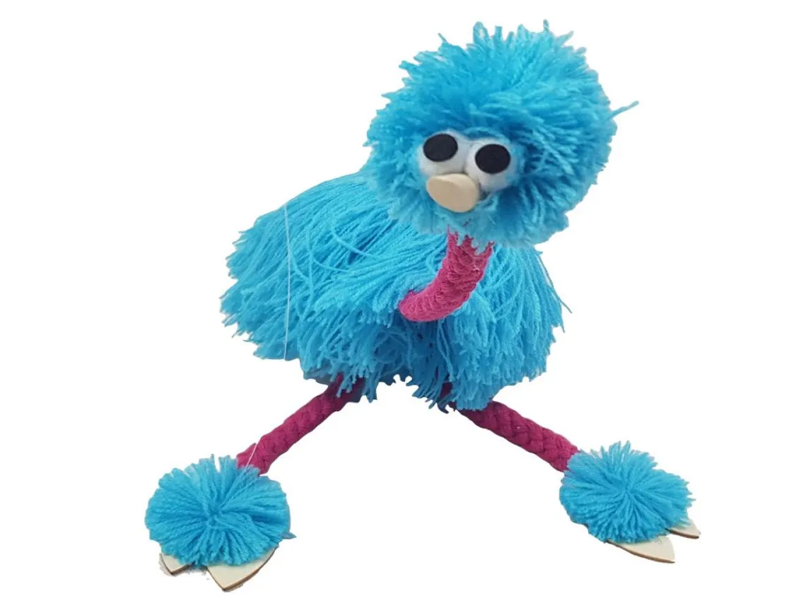 36cm/14inch Toy Muppets Animal muppet hand puppets toys plush ostrich nette doll for baby 5 colors C55692306892