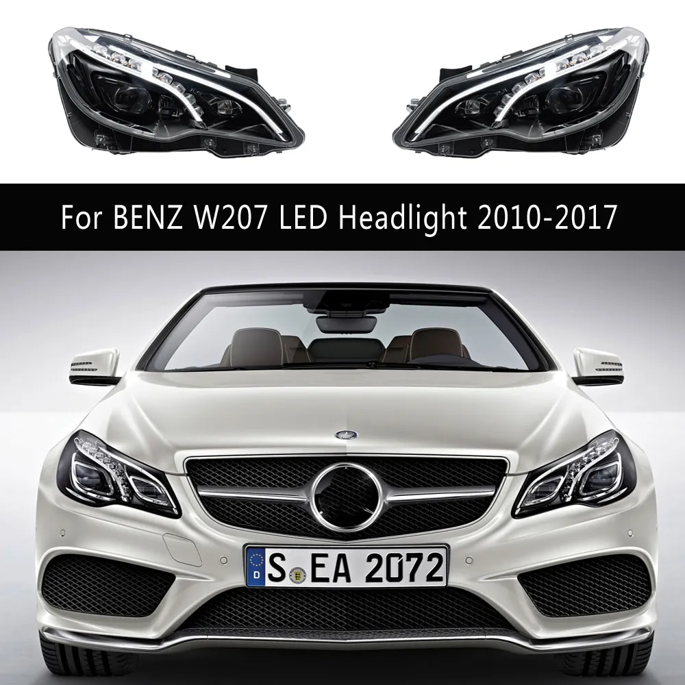 Biltillbehör Front Lamp för Benz W207 E200 E260 E300 LED-strålkastare 10-17 Dynamisk streamer Turn Signalindikator Dagsljus