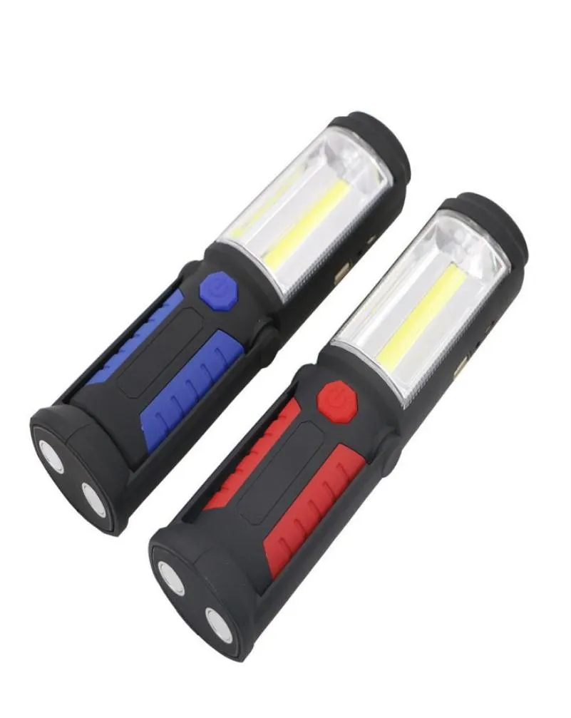 Lanterna LED recarregável COB Lâmpada de luz de trabalho Suporte magnético Gancho giratório Ótimo para camping Oficina doméstica Automobile7885510