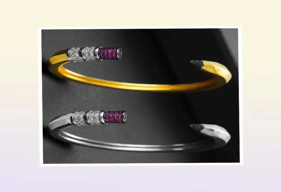 GODKI Disegni a matita alla moda Bracciale rigido per donna Matrimonio Completo zircone cubico Cristallo CZ Dubai Argento Colore Bracciale festa 2103301605316881