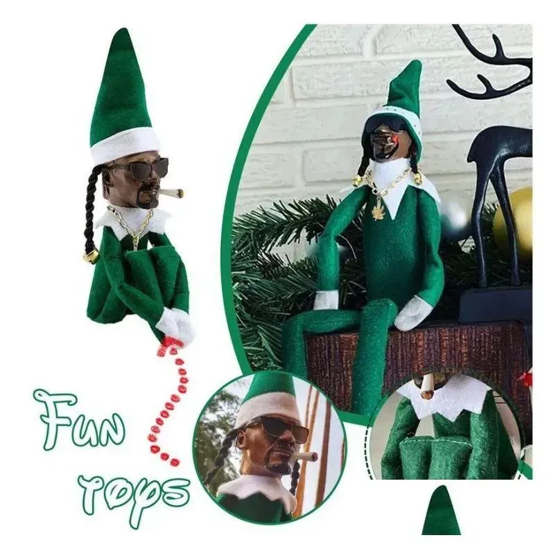 snoop on a stoop christmas elf doll spy bent home decorati year gift toy t0814