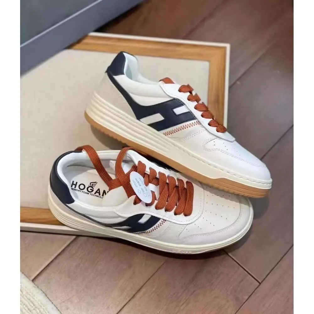 Top Designer Shoes H630 Casual Hogans Womens Man Summer Fashion Simple Smooth Calfskin Ed Suede Leather High Quality HG Sneakers Size 38-45 Running 897