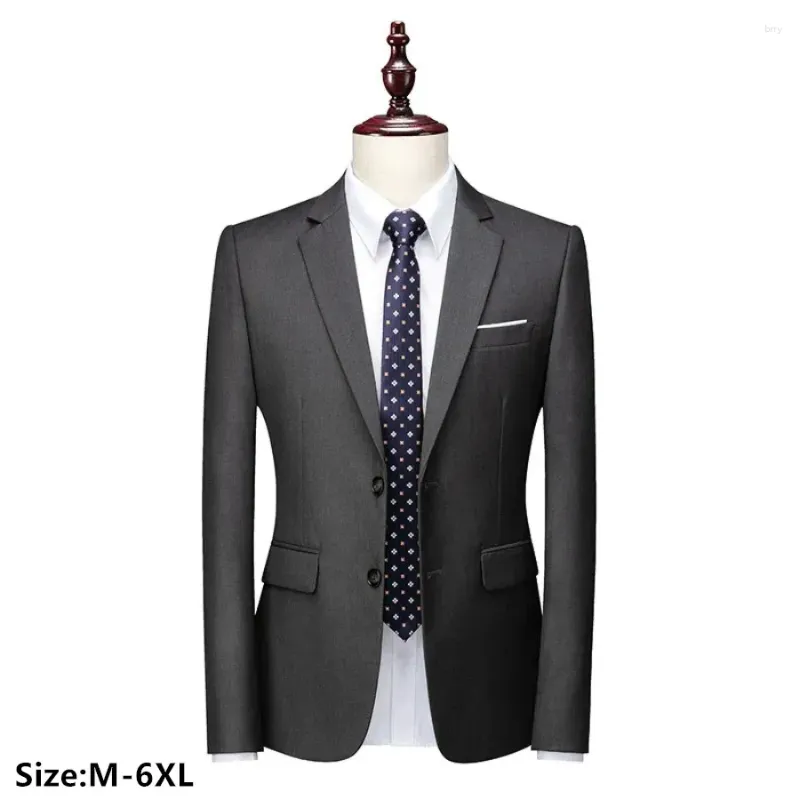 Trajes para hombre, moda 2024, informal, Boutique, abrigo para traje liso, chaqueta ajustada de alta calidad para novio de negocios, chaqueta de boda, talla grande 6XL