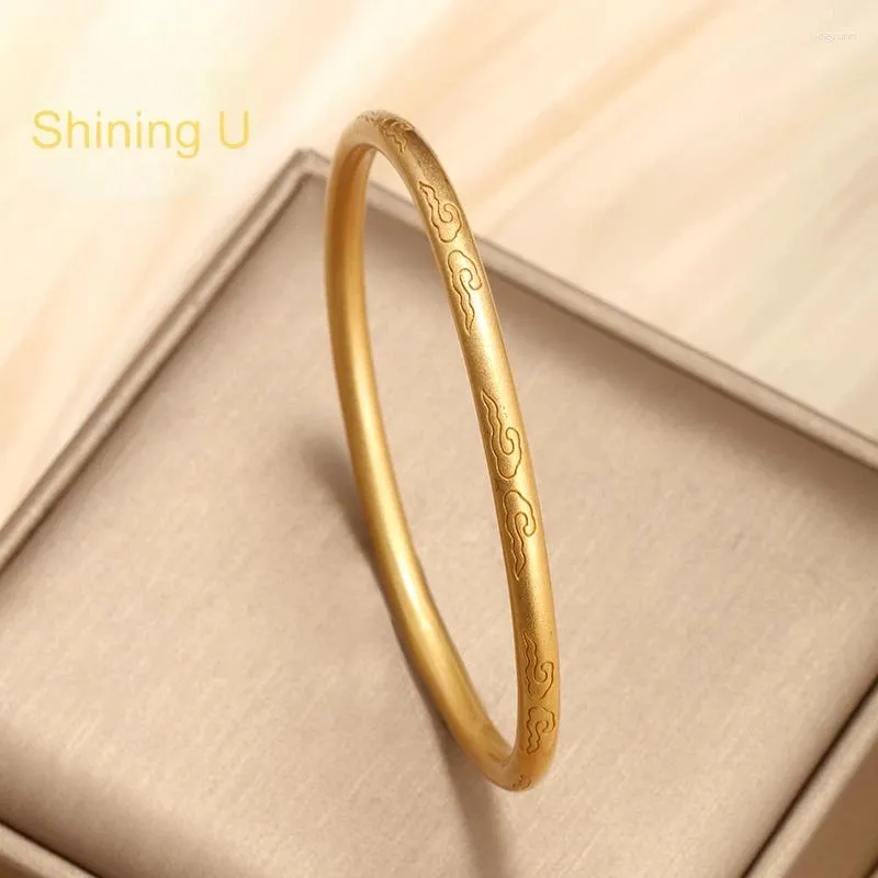 Bangle Shining U Chinese Styl dla kobiet 24K Gold Kolor Modna Biżuteria Prezent