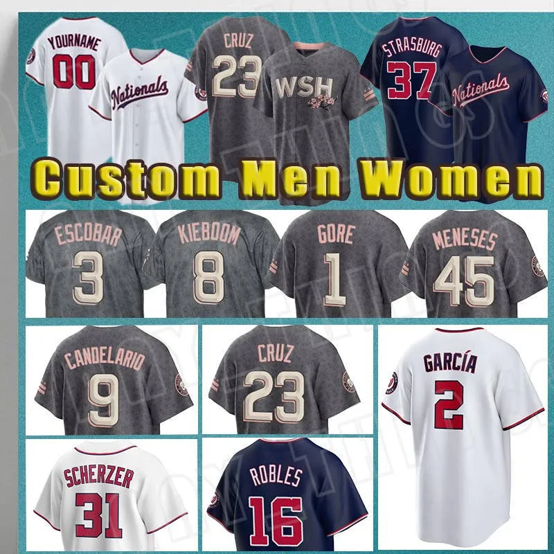 37 Stephen Strasburg 5 CJ Abrams Baseball Jerseys 40 Josiah Gray 45 Joey Meneses 28 Lane Thomas 16 Victor Robles 17 Alex Call 8 Carter Kieboom Luis Garcia MacKenzie Gore