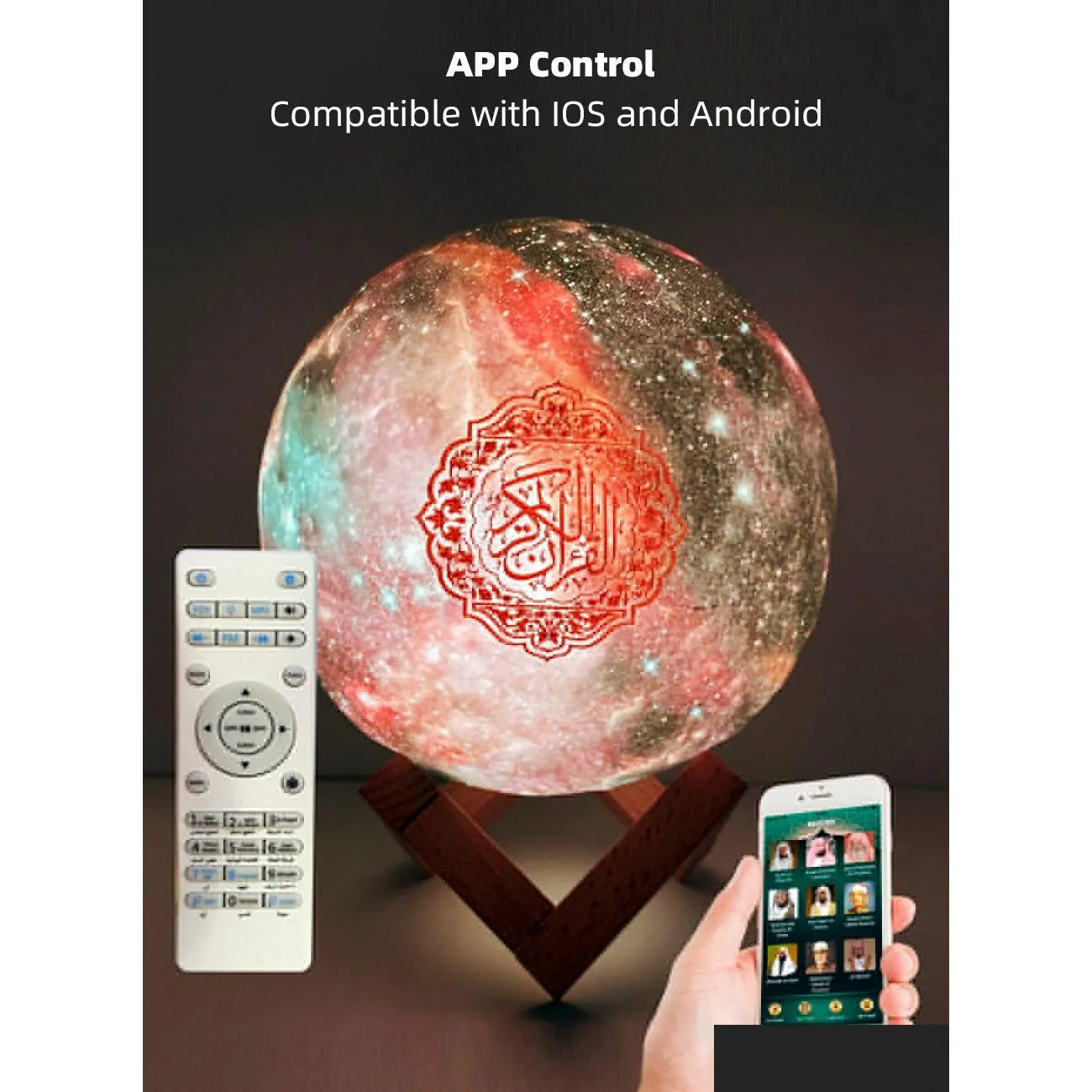 Altoparlanti portatili Corano musulmano Controllo app Drop Stampa 3D Lampada stella Wireless Colorf Remote Touch Veilleuse Coranique 221022 Consegna Dhukt