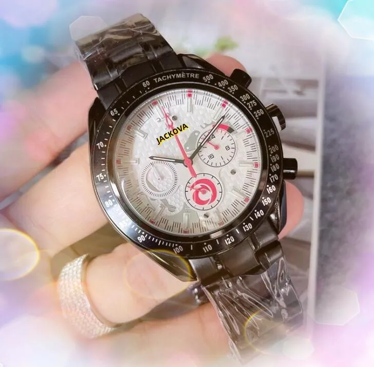 Luxo masculino grande dial relógios cronômetro famoso morador relógio de aço inoxidável negócios casual quartzo bateria super brilhante no-timing nadar relógios de pulso presentes
