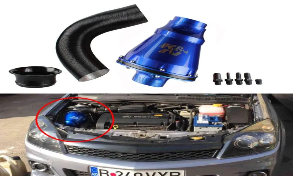 RASTP KN APOLLO CIS Flödesluftsfilter Universal Race Car Cold Air Intuction Kit med Air Box Filt Blue har i stock4178461