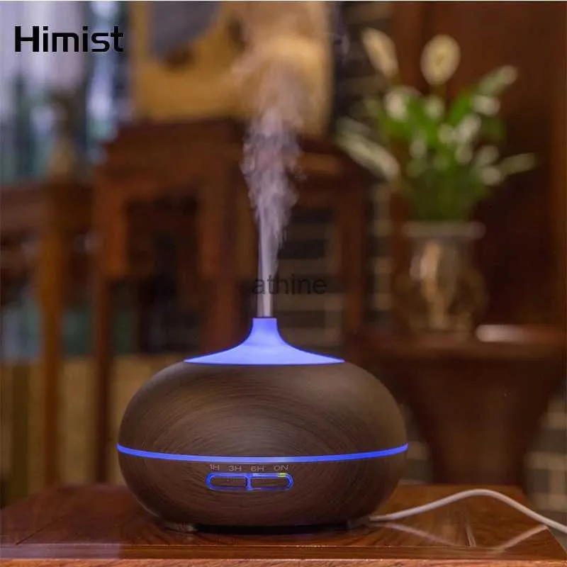 Humidifiers 500ML Electric Essential Oil Aromatherapy Diffuser Wood Grain Air Humidifier For Home Room Fragrance Ultrasonic Aroma Diffuser YQ240122