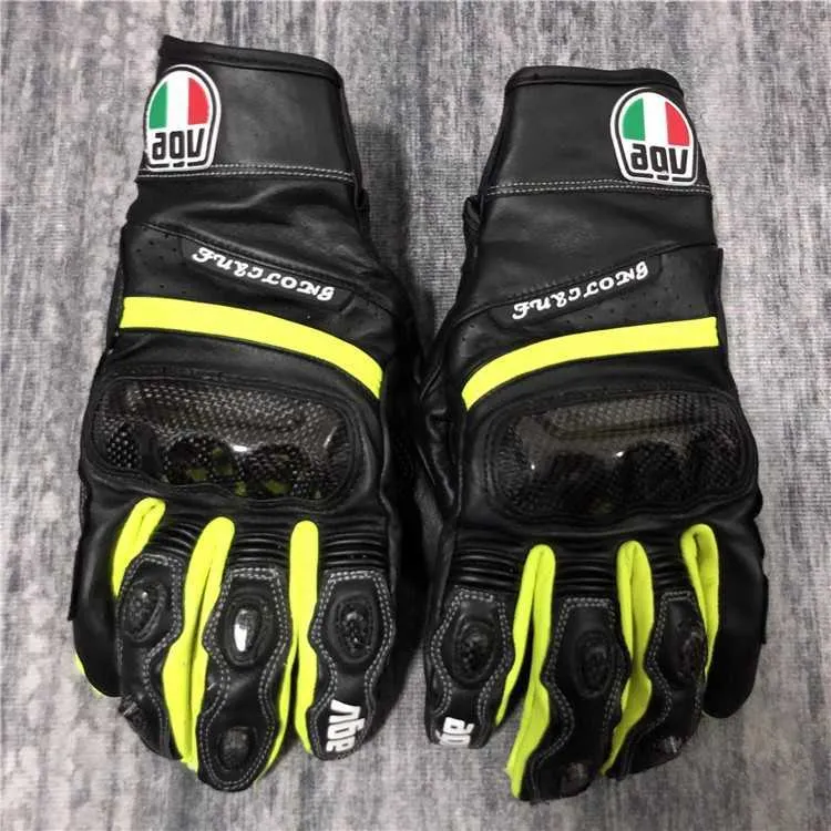 Guanti Aagv Dennis Guanti da equitazione Off Road Lega di titanio Pelle bovina Gara motociclistica Crash Prevention Competition Short Season Uomo G7hr