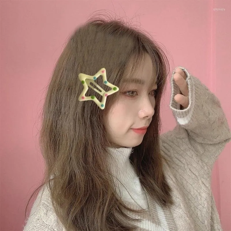 Hair Accessories Y2k 90s Aesthetic Candy Color Star Hairpin For Woman Charm Sweet Clip
