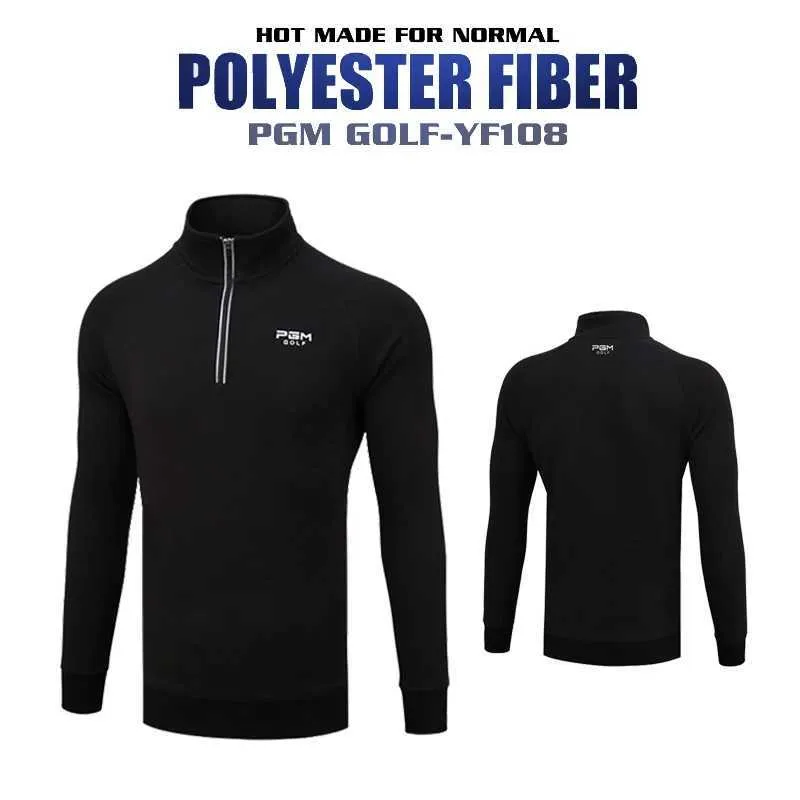 T-shirt de Golf PGM à manches longues, vêtements pour hommes, vêtements de sport à col, coupe-vent, polaire, fermeture éclair chaude, fournitures de Golf, 1 pièce