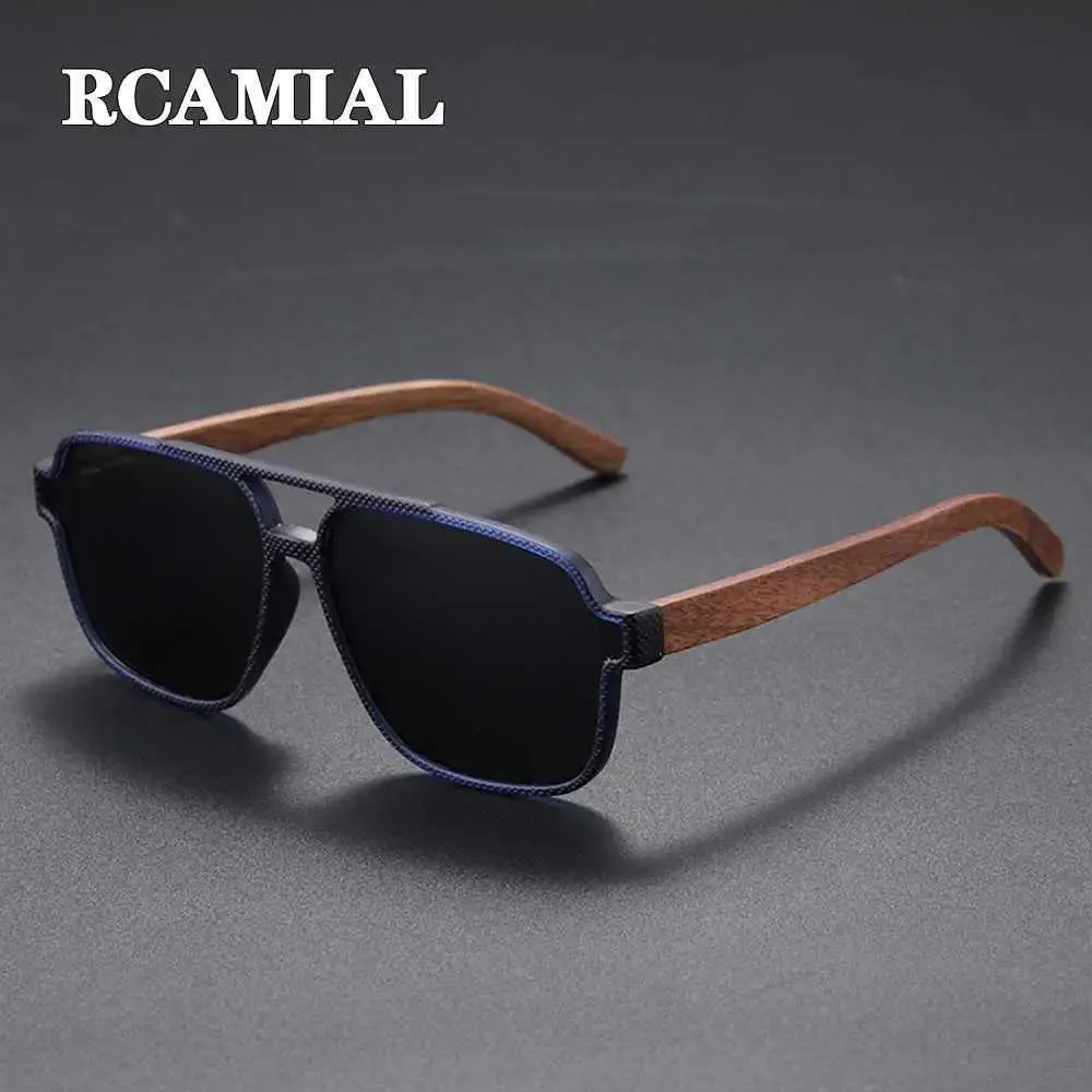 Lunettes de soleil RCAMIAL lunettes de soleil polarisées lentille UV400 fait à la main en bambou naturel cadre en bois Vintage lunettes de soleil pour hommes femmes 61624 YQ240120
