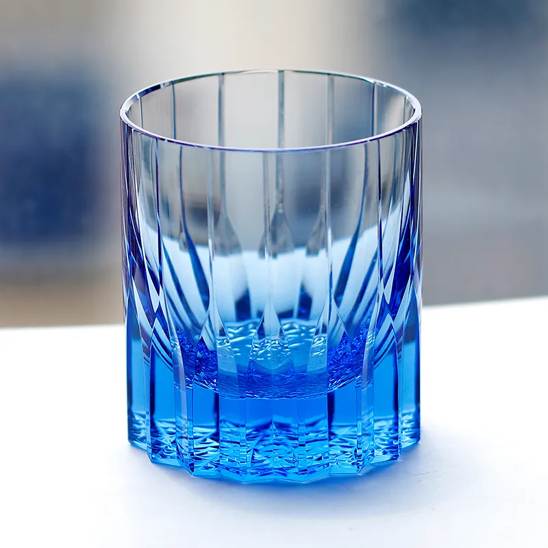 K9 Verre optique tasse de whisky en cristal pur verre étincelant à la main en verre rocheux verres de whiskys à main Edo Kiriko