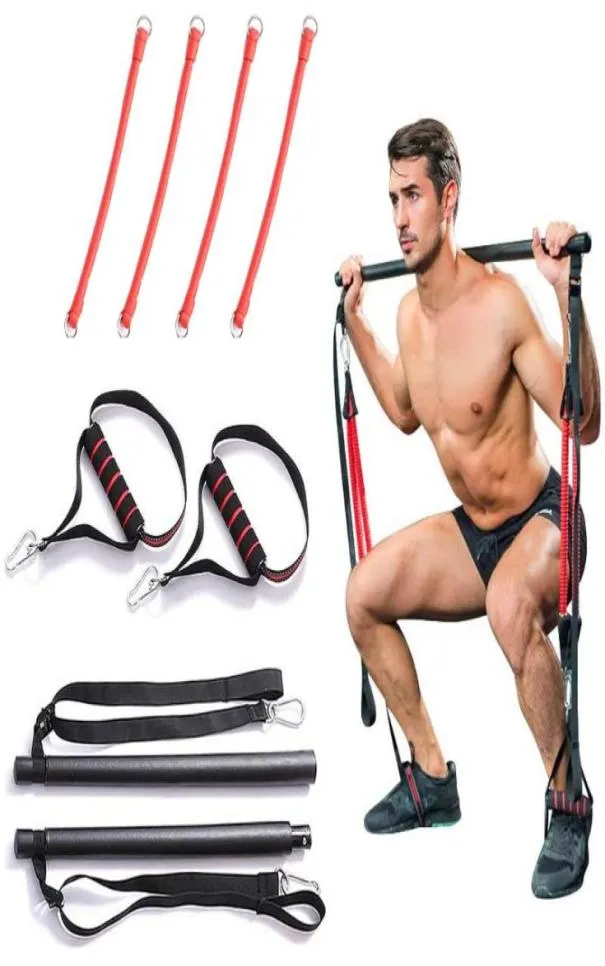 Motstånd Band Portable Home Fitness Gym Pilates Bar System Full Body Building Workout Equipment Training Kit Sports Operation7618560